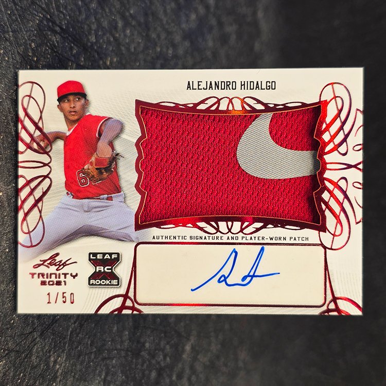 Leaf Trinity 2021 - Patch Autograph - Alejandro Hidalgo, Los Angeles Angels 1/50 #PA-AH1