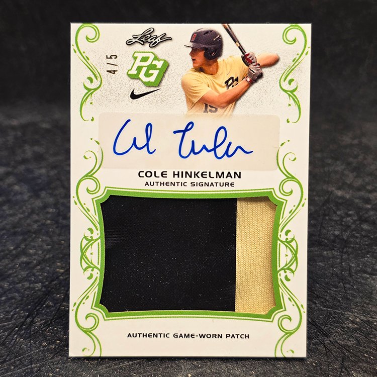 Leaf Perfect Game 2018 - Green Patch Auto - Cole Hinkelman, Stanford Cardinal /5 #PA-CH1