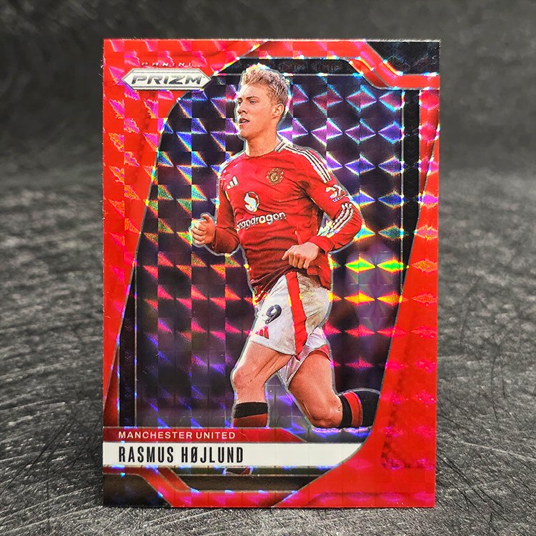 Panini Prizm PL 2024-25 - Red Mosaic - Rasmus Højlund, Manchester United #135