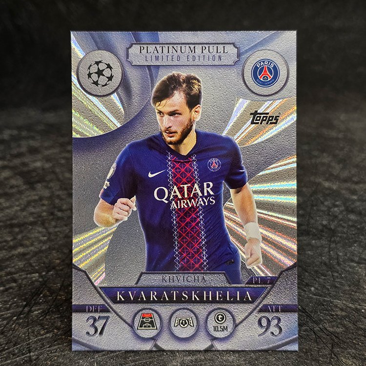 Topps Match Attax 2025-26 - Platinum Pull - Khvicha Kvaratskhelia, Paris St Germain #PL7