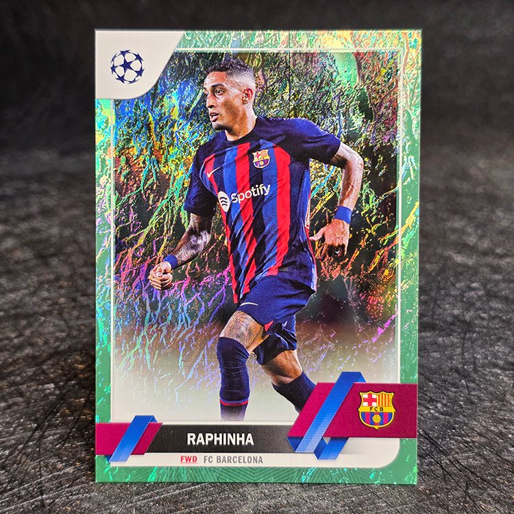Topps UEFA 2022-23 - Jade Edition - Neon Green Shimmer - Raphinha, Barcelona #164